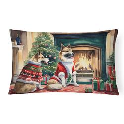 16 x 12 in. Unisex Akita Christmas Fabric Decorative Pillow
