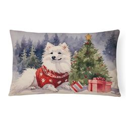 16 x 12 in. Unisex American Eskimo Christmas Fabric Decorative Pillow