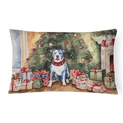 16 x 12 in. Unisex Pit Bull Terrier Christmas Fabric Decorative Pillow
