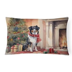 16 x 12 in. Unisex Australian Shepherd Christmas Fabric Decorative Pillow
