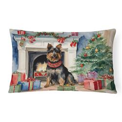 16 x 12 in. Unisex Australian Terrier Christmas Fabric Decorative Pillow