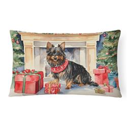 16 x 12 in. Unisex Australian Terrier Christmas Fabric Decorative Pillow