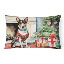 16 x 12 in. Unisex Basenji Christmas Fabric Decorative Pillow
