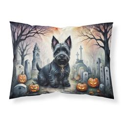 20.5 x 30 in. Unisex Scottish Terrier Spooky Halloween Fabric Standard Pillowcase