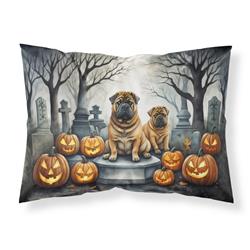 20.5 x 30 in. Unisex Shar Pei Spooky Halloween Fabric Standard Pillowcase