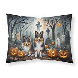 20.5 x 30 in. Unisex Sheltie Spooky Halloween Fabric Standard Pillowcase