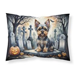 DAC2061PILLOWCASE 20.5 x 30 in. Unisex Yorkshire Terrier Spooky Halloween Fabric Standard Pillowcase