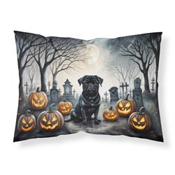 DAC2065PILLOWCASE 20.5 x 30 in. Unisex Black Pug Spooky Halloween Fabric Standard Pillowcase