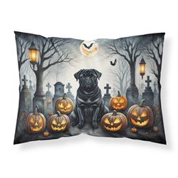 20.5 x 30 in. Unisex Black Pug Spooky Halloween Fabric Standard Pillowcase