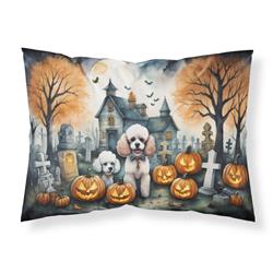 20.5 x 30 in. Unisex Poodle Spooky Halloween Fabric Standard Pillowcase