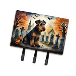 DAC2004TH68 9 x 6 in. Unisex Airedale Terrier Spooky Halloween Leash or Key Holder