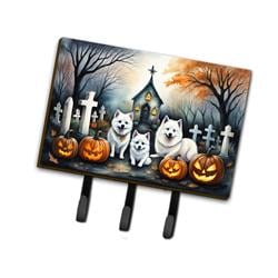 DAC2008TH68 9 x 6 in. Unisex American Eskimo Spooky Halloween Leash or Key Holder