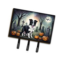 9 x 6 in. Unisex Border Collie Spooky Halloween Leash or Key Holder