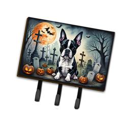 9 x 6 in. Unisex Boston Terrier Spooky Halloween Leash or Key Holder