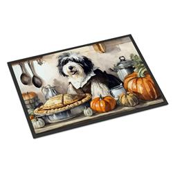 DAC1797JMAT 24 x 36 in. Unisex Old English Sheepdog Fall Kitchen Pumpkins Indoor or Outdoor Mat