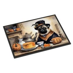 24 x 36 in. Unisex Pug Fall Kitchen Pumpkins Indoor or Outdoor Mat