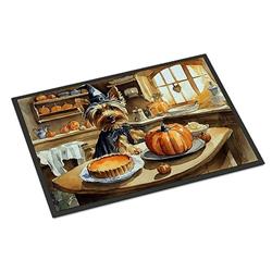 DAC1818JMAT 24 x 36 in. Unisex Silky Terrier Fall Kitchen Pumpkins Indoor or Outdoor Mat