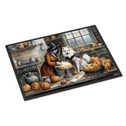 18 x 27 in. Unisex American Eskimo Fall Kitchen Pumpkins Doormat