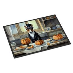 18 x 27 in. Unisex Basenji Fall Kitchen Pumpkins Doormat
