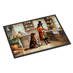 18 x 27 in. Unisex Irish Setter Fall Kitchen Pumpkins Doormat