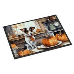 18 x 27 in. Unisex Jack Russell Terrier Fall Kitchen Pumpkins Doormat
