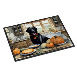 18 x 27 in. Unisex Black Lab Fall Kitchen Pumpkins Doormat