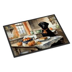 18 x 27 in. Unisex Black Lab Fall Kitchen Pumpkins Doormat