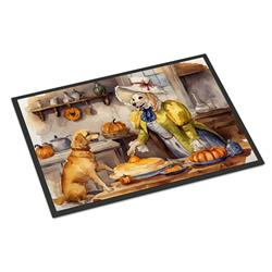 18 x 27 in. Unisex Yellow Lab Fall Kitchen Pumpkins Doormat