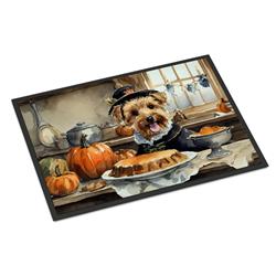 18 x 27 in. Unisex Lakeland Terrier Fall Kitchen Pumpkins Doormat