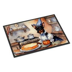 18 x 27 in. Unisex Miniature Pinscher Fall Kitchen Pumpkins Doormat