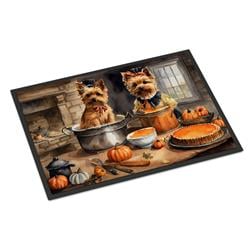 18 x 27 in. Unisex Norwich Terrier Fall Kitchen Pumpkins Doormat