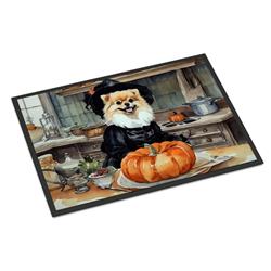 18 x 27 in. Unisex Pomeranian Fall Kitchen Pumpkins Doormat