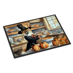 18 x 27 in. Unisex Pomeranian Fall Kitchen Pumpkins Doormat