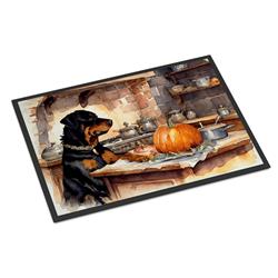 18 x 27 in. Unisex Rottweiler Fall Kitchen Pumpkins Doormat