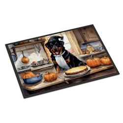 18 x 27 in. Unisex Rottweiler Fall Kitchen Pumpkins Doormat