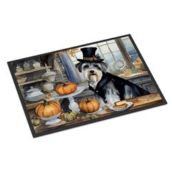 18 x 27 in. Unisex Schnauzer Fall Kitchen Pumpkins Doormat