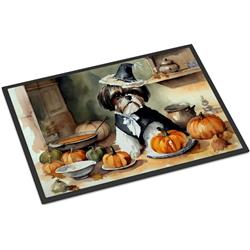 DAC1815MAT 18 x 27 in. Unisex Shih Tzu Fall Kitchen Pumpkins Doormat