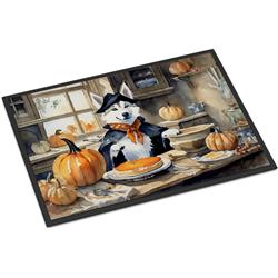 18 x 27 in. Unisex Siberian Husky Fall Kitchen Pumpkins Doormat