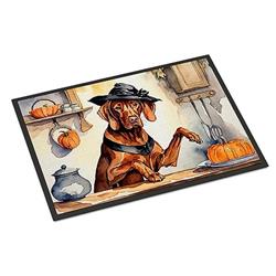 18 x 27 in. Unisex Vizsla Fall Kitchen Pumpkins Doormat