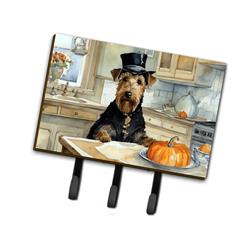 9 x 6 in. Unisex Airedale Terrier Fall Kitchen Pumpkins Leash or Key Holder