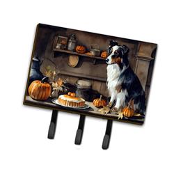 9 x 6 in. Unisex Australian Shepherd Fall Kitchen Pumpkins Leash or Key Holder