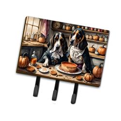 9 x 6 in. Unisex Basset Hound Fall Kitchen Pumpkins Leash or Key Holder