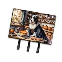 9 x 6 in. Unisex Bearded Collie Fall Kitchen Pumpkins Leash or Key Holder