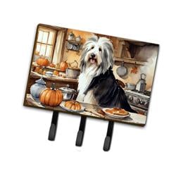 9 x 6 in. Unisex Bearded Collie Fall Kitchen Pumpkins Leash or Key Holder