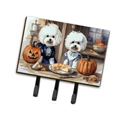 DAC1739TH68 9 x 6 in. Unisex Bichon Frise Fall Kitchen Pumpkins Leash or Key Holder