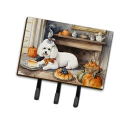 9 x 6 in. Unisex Bichon Frise Fall Kitchen Pumpkins Leash or Key Holder