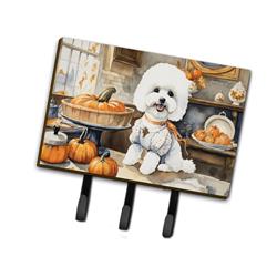 9 x 6 in. Unisex Bichon Frise Fall Kitchen Pumpkins Leash or Key Holder