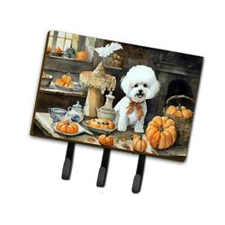 DAC1742TH68 9 x 6 in. Unisex Bichon Frise Fall Kitchen Pumpkins Leash or Key Holder