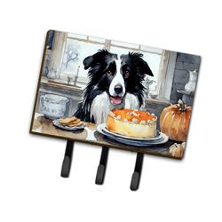 9 x 6 in. Unisex Border Collie Fall Kitchen Pumpkins Leash or Key Holder
