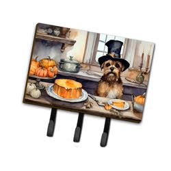 9 x 6 in. Unisex Border Terrier Fall Kitchen Pumpkins Leash or Key Holder